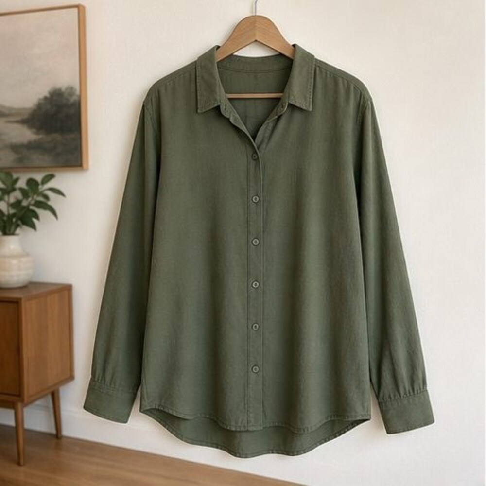 Olive Pleated Blouse